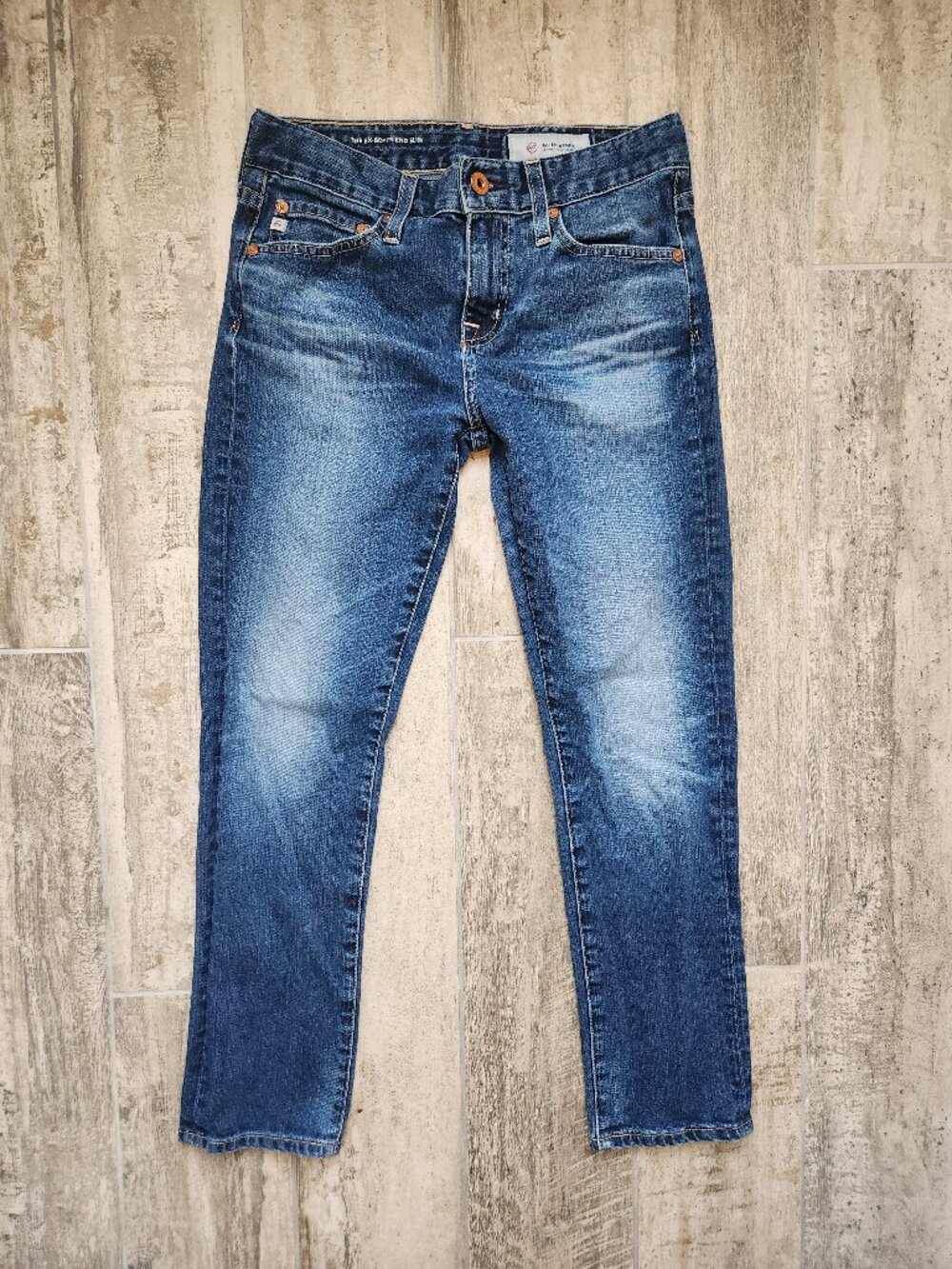 AG Adriano Goldschmied Ex-Boyfriend Slouchy Jean Sz 24R Dark Wash Crop